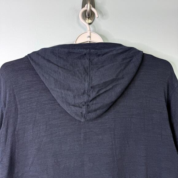Faherty Sunwashed Slub Hoodie Shirt in Blue Nights Organic Cotton Men's Size XXL - Picture 10 of 12